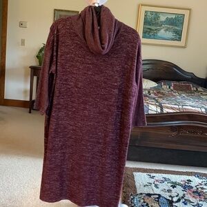 GAP Softspun Space dye Cowl Neck Dress/Tunic Size Large Petite NWOT